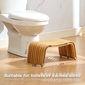 Modern <b>Bamboo</b> Step <b>Stool</b> Natural Wood Color Multifunctional Home Use - Product Image 3