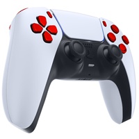 Juego completo de botones frontales y de opciones personalizados de plástico rojo cromado para controlador, con D-pad, gatillos R1 L1 R2 L2 y botones de compartir, para impresión 3D DIY