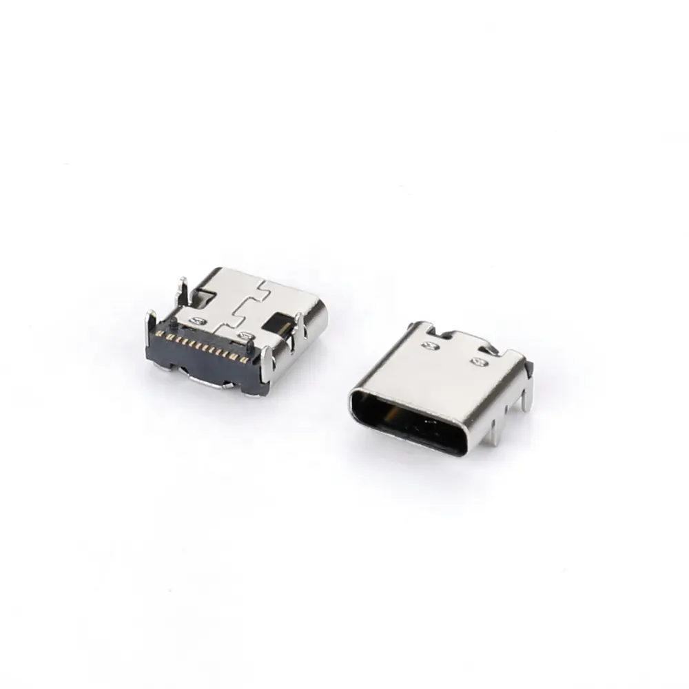 Fast charging USB-C Connector 16PIN Single Row SMT Board Four-Pin DIP with Column Usb Type C Connector Female Jack