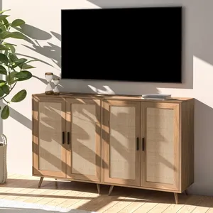 <span class=keywords><strong>Buffet</strong></span> classique en chêne avec portes en rotin, combinaison rétro et moderne, 27 pouces - Product Image 5