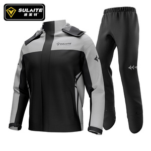 Conjunto de impermeable para motocicleta Sulait, chaqueta y pantalones de dos piezas para motociclistas, para repartidores de bicicletas eléctricas al aire libre, tela Oxford - Product Image 4