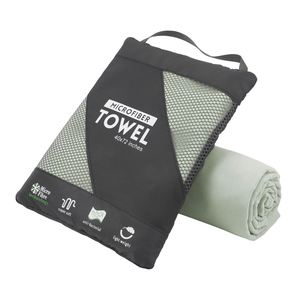 AQUACOOL Eco-Friendly Antimicrobial Hypoallergenic Recycled Polyester Waffle Outdoor Microfiber Quick Drying Sports <b>Bath</b> Towel - Product Image 1