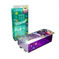 Boîte cosmétique pliable transparente personnalisée en RPET, PET, PP, PVC recyclé, impression UV, MOQ 500 pièces pour emballage de rouge à lèvres et artisanat