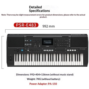 Clavier électronique portable PSR-E483, 61 touches professionnelles, performance et divertissement, touches sensibles MIDI, instrument de musique pour - Product Image 3