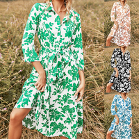 Robe longue décontractée d'été pour les femmes, motif floral, Style bohème, nouvelle collection