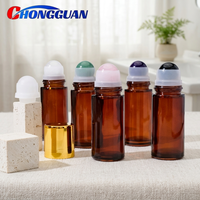 Flacons d'échantillons d'huiles essentielles liquides anti-reflet en verre ambré naturel de 50 ml