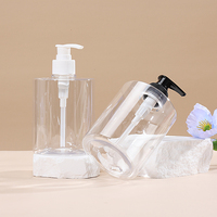 Bouteille à pompe de lotion pour le corps en plastique savon liquide pour animaux de compagnie 500ml bouteille d'alcool pour le lavage des mains transparente bouteille vide de cosmétiques