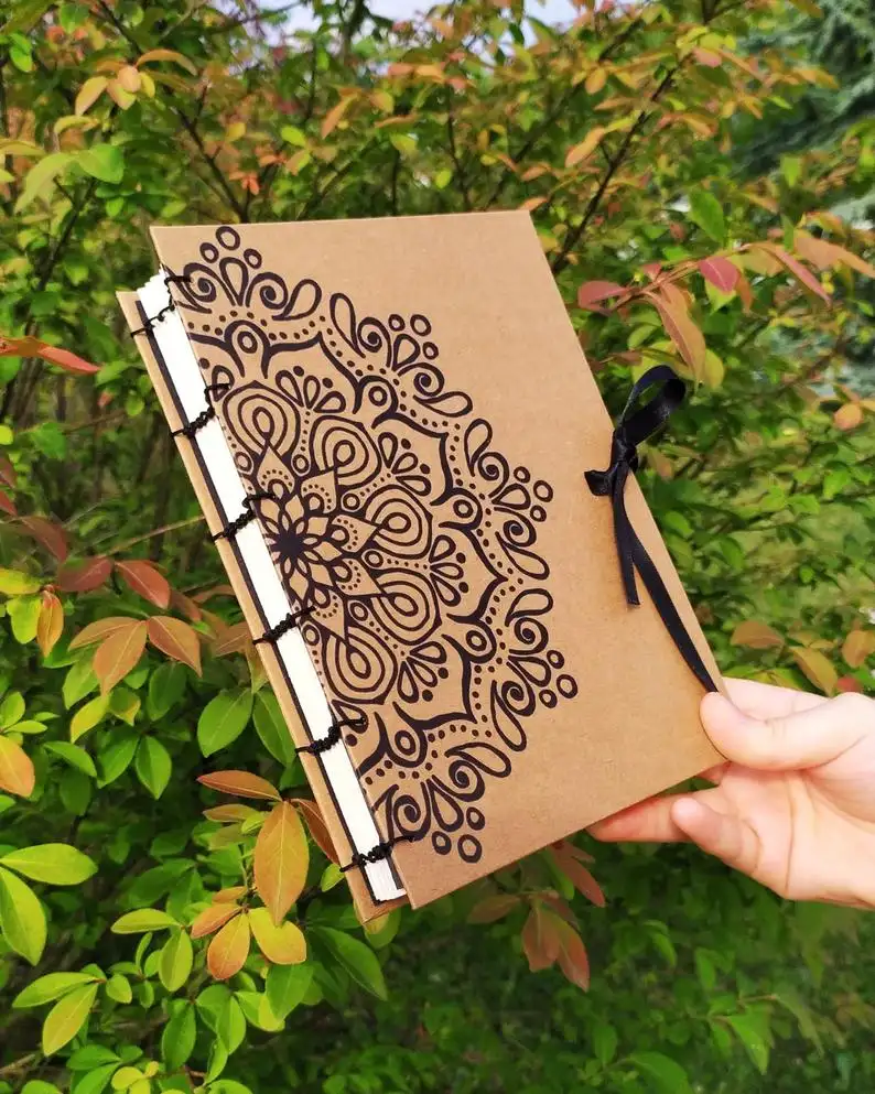 Cahier de croquis à spirale en papier Kraft, imprimé personnalisé de haute qualité, petite Note