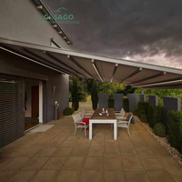 Pergola pliante automatique en aluminium avec toit en tissu imperméable et commande intelligente pour terrasse