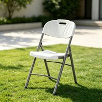 Chaises pliantes en plastique HDPE blanc, légères et durables, best-sellers, pour hôpital, centre commercial, villa, école