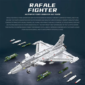 Bloques de Construcción del Modelo de Avión de Combate Rafale 33035, Serie de Aviones Militares para Armar, Ladrillos de Ensamblaje, Adorno de Escritorio, Juguete de Rompecabezas, Regalos para Días Festivos - Product Image 4