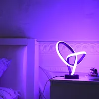 โคมไฟโต๊ะข้างเตียง RGBWW,โคมไฟเท่ๆทันสมัยควบคุมด้วยระบบสัมผัสโคมไฟตั้งโต๊ะ LED สามารถหรี่แสงได้สำหรับห้องนอน