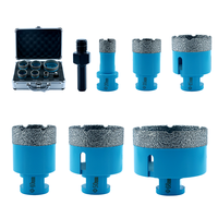 Ensemble de 7 forets diamantés brasés sous vide M14 pour le perçage de carreaux, de porcelaine, de marbre et de béton, adaptateur à tige hexagonale, haute efficacité