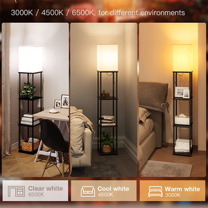 Cổ Điển 64in Chiều Cao Vuông Đứng Đèn Với E27 Ánh Sáng Bóng Đèn Cao Bằng Gỗ Bên Bàn Đèn Sàn Với Kệ - Product Image 6