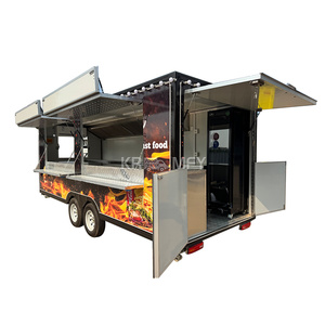 2025 Unique <b>Design</b> Stainless Steel Trailer Snack Food Truck Ice Cream Pizza Cart - Product Image 3
