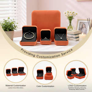 Mini <span class=keywords><strong>Portagioie</strong></span> di Lusso, Set di Custodie per Anelli, Scatola per Gioielli con Materiale in Microfibra Raffinato, <span class=keywords><strong>Design</strong></span> Personalizzabile con Logo - Product Image 4