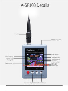 Medidor de Frecuencia Portátil SF103 de 2 a 2800MHz, Probador CTCSS/DCS con Pantalla de Señal para Radios L674 - Product Image 3