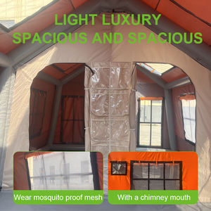 Tente de camping gonflable 4 personnes PVC Oxford imperméable pour pique-nique familial, installation rapide en 5 minutes, légère, deux chambres - Product Image 3