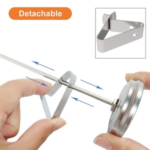 Thermomètre analogique 0-300°C pour friture, cuisine, barbecue, confiserie, en acier inoxydable, outil de mesure de température - Product Image 1