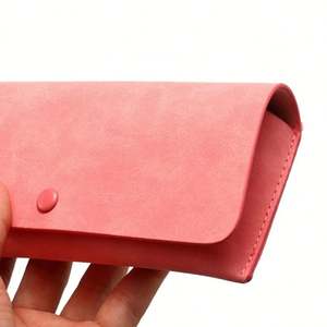 Estuche Protector para Gafas de Sol, Personalizado con Logotipo, Retro, Portátil, de Piel Sintética Rosa, Funda Protectora para Lentes - Product Image 3