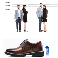 Chaussures Derby Formelles pour Hommes en Gros d'Usine, Chaussures Habillées Rehaussantes, Chaussures Derby Augmentant la Taille de 7 cm, Chaussures de Mariage Derby à Lacets