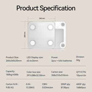 Умные весы для ванной комнаты, высокое качество, цифровой дисплей, OEM & ODM, поддержка настройки - Product Image 6