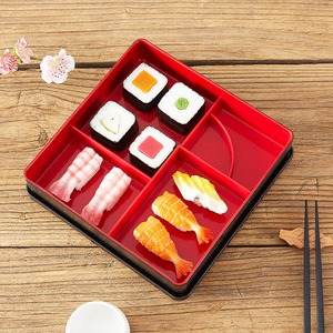 Caja Bento de Madera Pintada Estilo Japonés, Rectangular Negra con Tapa, para Sushi, Apta para Alimentos - Product Image 4