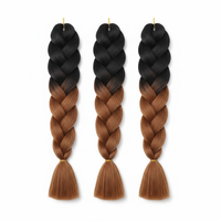 Cheveux à tresser synthétiques 24 pouces, résistants à la chaleur, 100g, pour tresses africaines style Dirty Braid et grandes queues de cheval colorées, application facile sans colle