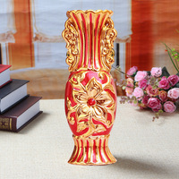 Vases à fleurs en céramique dorée rétro pour la décoration de la maison, vente directe d'usine de haute qualité, vase de table pour le salon, mariage