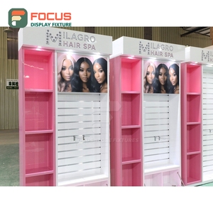 Retail Hair Wig Display Cabinet Multi Shelf Glass Door Drawer Lockable Hair Store Display Cabinet Unit - Product Image 6