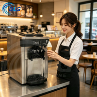 Machine à glace molle commerciale BLGC avec 3 buses, cône en acier inoxydable, 3 saveurs