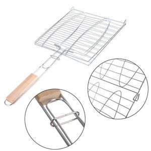 Malla de alambre de barbacoa plegable personalizada para cocinar al aire libre/Red de parrilla de barbacoa/Parrilla de barbacoa de acero inoxidable