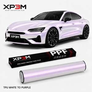 ฟิล์มกันรอยสีขาวเปลี่ยนเป็นสีม่วงสำหรับรถยนต์ TPU PPF ฟิล์มเปลี่ยนสีตัวถังรถยนต์ - Product Image 1