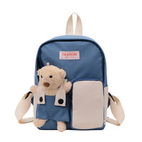 Mochila escolar ligera de nailon bonita para niños, Unisex, informal a la moda, con cierre de cremallera, diseño de oso de juguete