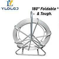 YILI 4mm*100m Varilla de Fibra de Vidrio para Tuberías, Cinta Pasacables, Carrete para Cables, Serpiente para Conduítes, Varilla para Tirar Cables, Enhebrador de Alambres, Herramienta de Instalación Eléctrica