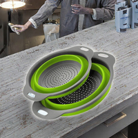 Panier de drainage pliable multifonctionnel 3 en 1 en plastique pour la cuisine, rangement pour légumes et fruits, bac à légumes rotatif pliable