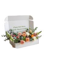 Boîte d'expédition en carton ondulé avec logo personnalisé, écologique, pliable, pour l'emballage de fleurs et de cosmétiques