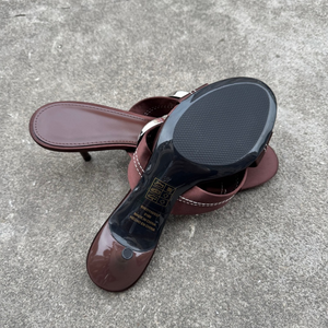 Sandali <span class=keywords><strong>Sexy</strong></span> con Punta Aperta per Donne ed Eleganti Scarpe Femminili alla Moda con Cinturini Incrociati Retrò e Nuovo Tacco a <span class=keywords><strong>Spillo</strong></span> - Product Image 6