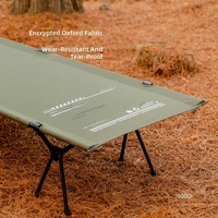 Lit de camp pliant Mountainhiker, double usage (hauteur réglable), pour camping en extérieur et sieste, en tissu Oxford portable
