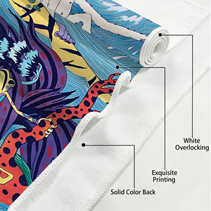 Toalla de playa con diseño de mono abstracto, toalla de baño de microfibra de secado rápido personalizada, accesorios de baño, sauna, gimnasio, toallas de ducha para hotel - Product Image 3