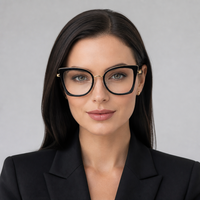 Lunettes de vue pour femmes, monture complète œil de chat, monture en métal PC, anti-lumière bleue, verres transparents, vente en gros, couleurs mélangées disponibles
