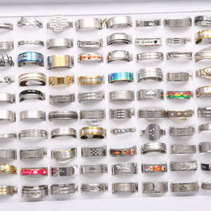 Cincin Pria <span class=keywords><strong>Stainless</strong></span> Steel Murah Grosir, Perhiasan untuk Pria dan Wanita, Hadiah Perhiasan, Batch Campuran Cincin - Product Image 6
