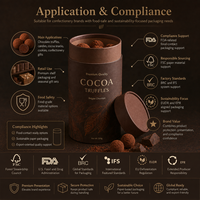 Emballage en tube de papier chocolaté de qualité alimentaire personnalisé, boîte cylindrique de luxe pour truffes, bonbons, emballage cadeau