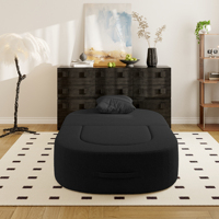 ATUNUS US Dropshipping Knochenloses Einzelsofa-Bett für Wohnzimmer Schlafzimmer Heim-Möbel Schwarzes Ovales Faulbett-Sofa
