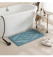 Tapis de salle de bain et de cuisine rectangulaire moderne en microfibre, jacquard diamanté, floqué, lavable en machine, absorbant l'eau, antidérapant et épaissi