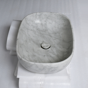 Escurridor de grifo Rectangular de mármol blanco Cararra moderno, accesorio de baño de piedra pulida, muebles de lavabo - Product Image 2