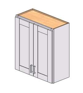 Mobile da Cucina Bianco Stile Shaker Sunique Sydney 27x30x12 Pollici, 2 Ante, 2 Ripiani, Design Moderno, Costruzione in MDF - Product Image 1