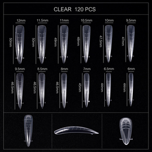 120 pièces de capsules d'extension d'ongles transparentes en ABS, haute ténacité, réutilisables, sans couture, longues, style français, pour pose rapide, pour DIY des ongles - Product Image 4