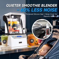 MOSEENER 3-in-1 RVS Commerciële Heavy Duty Blender 1800W 10-Snelheden IJsvergruizer Smoothie Melkopschuimer Elektrisch 1.5L 2