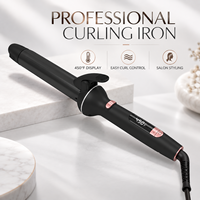 Fer à boucler professionnel avec logo personnalisé, affichage numérique 450F, température réglable, outil de coiffure de salon